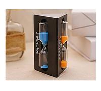 3/5/7 minuti clessidra visivo, timer per sabbia per bambini, ideale come regalo per la cucina, per la casa, la cucina e la sabbia in legno con timer triangolare (nero)