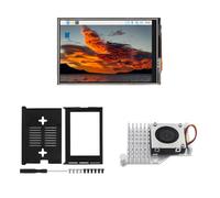 3.5 Inch Touch Screen for Raspberry Pi 480x320 TFT LCD SPI Interface 50 FPS Module with Metal Case+Heat Sink for RPI5