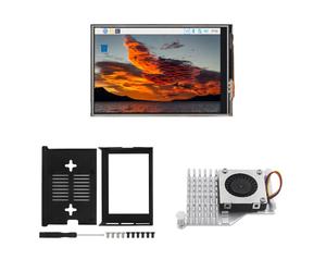 3.5 Inch Touch Screen for Raspberry Pi 480x320 TFT LCD SPI Interface 50 FPS Module with Metal Case+Heat Sink for RPI5
