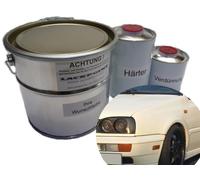 3,5 Litri Set 2K Vernice per Auto Ral 9001 Bianco Nessun Trend Tuning ad Es. VW