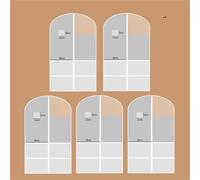 3/5 pezzi di copriabiti antipolvere, pieghevoli, for abiti da ballo, con quattro tasche for accessori, for, cappotti, occhiali sole e cappelli per Giacche, Abiti, Maglioni(5pcs,60x120cm)