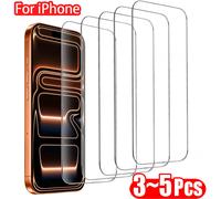 3-5 pezzi di vetro temperato per iPhone 17 16 15 14 13 12 11 Pro Max Plus XR rivestimento oleorepellente protezione dello schermo pellicola protettiva in vetro