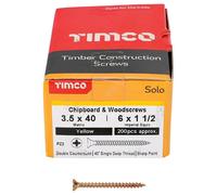 3.5 X 40mm Pozidriv Doppio Svasate Zyp Solo Truciolare Viti Legno 200 Confezione
