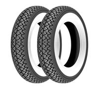 3.50-10 VESPA LML NV 125 COPPIA GOMME PNEUMATICI KENDA K333 FASCIA BIANCA