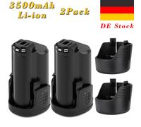 3.5Ah Per Bosch GSB GSR GSA GDR GOP GWI GMF GOS 10.8 V-LI 2Pcs Al litio Batteria
