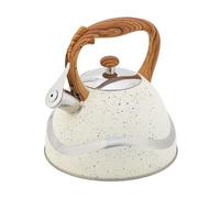 3.5L Whistling Teapot Marble Finish, Convenient Kettle with Heat-proof Handle for Home Restaurant All Heat Sources Bollitore a Bollitura Rapida