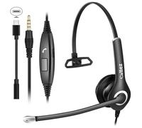 3,5mm Cuffie PC Telefono Cellulare con Microfono Cancellazione del Rumore | Auricolare PC USB-C per iPhone Samsung Smartphone Computer Laptop, Business Ufficio, Skype Zoom Seminario Web, Chat Chiare