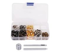 3.5mm Grommet Tool Kit with 320 Eyelets & 200 Spacers | Iron & Copper Oxidation - Tolerant Grommets | DIY Installation for Clothing/Bags/Shoes | Includes Storage Box