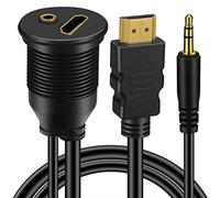 3.5mm & HDMI maschio a femmina AUX Flush Mount Car Mount Cavo di prolunga per Car Truck Boat Cruscotto del motociclo Panel 1m