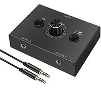 3.5mm Stereo Audio Switch Audio Switcher Altoparlante Passivo Cuffia Selettore Manuale Splitter Box Condivisione Audio