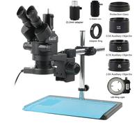 3.5X 7X 45X 90X Laboratorio Industriale Simul Focale Microscopio Stereo Regolabile Microscopio Trinoculare Set Per PCB SMD Saldatura riparazione E 7-45x