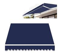 3.5x2.5m Terrazza Tessuto di Sostituzione Delle Tensioni Manuale Retrattile Scade Sullo Shade Panno A Baldacchino All'aperto Ponte Copertura Poliestere Impermeabile per C(Size:5x1.5m,Color:blu navy)
