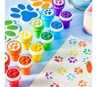 3/6/12 pezzi Set di timbri con impronte di zampe di cane - Autoinchiostranti, mini timbri multicolore adatti per insegnanti, attività in omaggi per feste 12pcs,6pcs,24 pezzi,3 PZ,50 pezziPoli