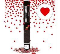 3 | 6 | 12 Spara coriandoli con cuori Rossi 40 cm Matrimonio San Valentino