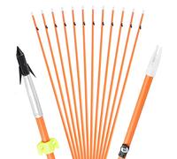 3/6/12pcs Frecce da pesca con arco Frecce da pesca in fibra di vetro con cursore di sicurezza per la pesca e la caccia Barb Fish Fishing Frecce da caccia per arco composto Arco ricurvo (3 pezzi)