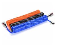 3/6/9/12/15M PU Compressore D'aria Tubo Flessibile Strumento di Aria Con Connettore Pneumatico In Poliuretano Molla A Spirale tubo Con giunto(8x5mm Orange,12M-C (JP) Fitting)