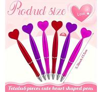 3/6/9/15/30 pezzi Penne a sfera a forma di cuore creative, set di penne a sfera a tema cuore, regalo romantico per San Valentino e Festa della Mamma, adatto per damigelle, penne colorate a forma di cu