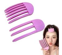 3/6 denti fermaglio per capelli senza traccia artefatto teschio alto, pettine per modellare il vento, artefatto teschio alto, forcina per capelli fissa sulla fronte (Viola, 3+6 denti)