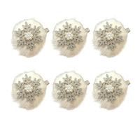 3. 6 fermagli natalizi con strass a forma di fiocco di neve con perle, eleganti accessori per capelli per ragazze occasioni speciali scintillanti forcine per occasioni speciali
