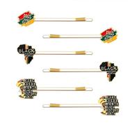 3/6 paia di fermagli per capelli Juneteenth da donna con mappa africana fermagli per capelli smaltati donne nere pugno di potere forcine per capelli regina nera Juneteenth accessori per capelli