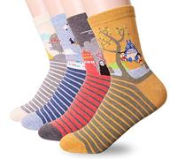 3-6 Pairs Womens Gift Socks Set - Animal Cat Dog Owl Pattern Funny Cute Design Gift Ideas Size 6-9