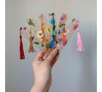 3/6 pezzi Segnalibri in acrilico a forma di fiore, segnalibri trasparenti con nappine colorate e floreali, carini per donne, insegnanti, studenti, amanti dei libri. 4 stili diversi, regali letterari p