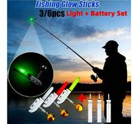 3/6 pezzi + set batteria, luce elettronica verde rossa a LED per canna da pesca, campanelli di segnalazione abbocco, attrezzi, batterie incluse Set di 6 luci con punta verde + 6 batterie,Set di 6 luci