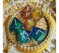 3/6 pezzi Set di dadi Runici galattici magici - Materiale in acrilico a doppio colore cangiante, perfetto per divinazione e realizzazione di desideri - Idea regalo ideale per Natale e hobby 3 pezzi vi