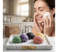 3/6 pezzi Spugna viso per bambini in Konjac naturale a cartone animato, spugna da bagno per bambini, delicata sulla pelle, spugna esfoliante facciale naturale, colore casuale Tagli UnicaPoliestere