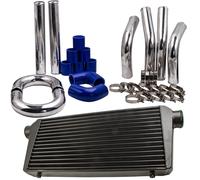 3" 76mm Black Intercooler & 2.5" Intercooler Piping Pipe Hose Kit for Universal