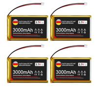 3.7V 3000mAh batteria al litio 1S 1C LiPo con scheda di protezione, connettore micro JST 1.25 per Arduino Node MCU ESP32 scheda di sviluppo (4pcs)