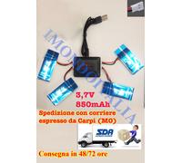 3.7v 850mah x4 Batterie potenziate Drone Syma x5C, X5SC, X5SW, ECC, Upgrade usb