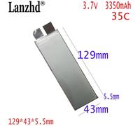 3.7V Li po High Rate 35C Lithium Polymer 3350mAh Cell per fai da te Pack Power car Jump Starter 12v Tools 129*43*5.5mm 5543129