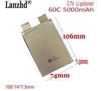 3.7V Li po High Rate 60C Lithium Polymer 5000mah Cell per fai da te Pack Power car Jump Starter 12v Tools 106*74*7.3mm 7374106
