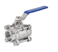 3/8" 1/2" 3/4" 1" 1-1/4" 1-1/2" 2" 304 Stainless Steel Three-way Ball Valve Internal Thread Water Pipe Welding Valve Switch DN15(3/4")