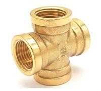 3/8" BSP Female Brass Equal Cross 4 Ways Pipe Connector Fitting Coupler