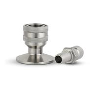 3,8 cm Tri Clamp Quick Disconnect Ball Lock Set, Homebrew TriClover Connettore Kit 304 Sanitario Birraio per Birra Corny Keg Wine Making Kit (2)