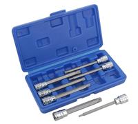 3/8" Drive Extra Long Maschio Spline Bit Tripla Presa Quadrata M4 - M10 Set 7pz