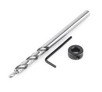3/8 Inch Lip And Spur Drill Bit, HSS4241 Woodworking Point Bit, Adjustable Depth Stop with Hex Key, Round Shank for Accurate Doweling