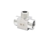 3/8" NPT Female-Male-Female Tee 3 Ways 304 Stainless Steel Pipe Fitting Connector Splitter Block