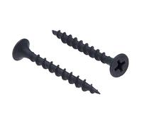 3.8x64mm Viti Nere per Cartongesso, Legno a Testa Svasata Phillips Autofilettanti, Filettatura Grossa, Punta Affilata, Finitura Fosfato Nero, Viti per Gesso per Cartongesso a Legno (500 pcs)