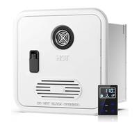 3,9 GPM 55.000 BTU Scaldabagno Istantaneo Richiesta, Elettrico Senza Serbatoio Camper, 12V DC Propano Telecomando Termostato Intelligente(White,No Shower Head)