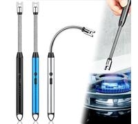 3 accendini ad arco lungo, accendino elettrico, accendino elettrico elettronico, accendino jet, fiamma USB, ricaricabile al plasma per candele, cucina, barbecue
