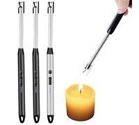3 accendini ad arco lungo, elettrici, elettronici, jet, flame, ricaricabili USB, al plasma per candele, per accendere candele, cucina, barbecue