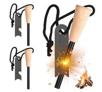 3 acciarini: selce di sopravvivenza, set di acciarino con esca paracord, pietra focaia con scintille estremamente potenti, avviamento per campeggio, attività all'aperto, bushcraft e sopravvivenza