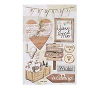 3 adesivi a D per matrimonio, vintage, 18,5 x 12,5 cm