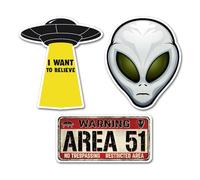 3 adesivi in vinile Area 51 da 10 cm, motivo: alieni USA America UFO Stati Uniti viaggio vacanza divertente bambini ragazze ragazzi uomini donne scrapbook adesivo #82207