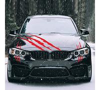 3 adesivi per cofano auto, adesivi con marchio di artiglio, decorazione per cofano e fari, adatti per auto, SUV, furgoni e fuoristrada (rosso)