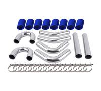3" 76mm Alluminio universale Intercooler Tubazioni Tubi Kit Blu Tubo in silicone