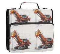 3 anelli 3,8 cm con cerniera borsa raccoglitore con manico tasche multiple organizer per documenti per ufficio scuola una strada con fiori e funghi macchinari di ingegneria